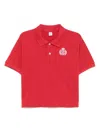 Sporty And Rich H&w Crest Pique Polo Top In Red