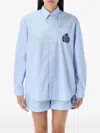 Sporty And Rich Sporty & Rich H&w Crest Oversized Shirt In Blue