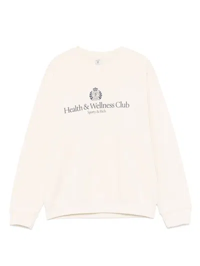 Sporty And Rich H&w Crest Sweatshirt In Neutrals