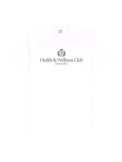 Sporty And Rich H&w Logo-embellished T-shirt In White