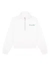 Sporty And Rich Half-zip Embroidered Seatshirt In White