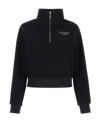 Sporty And Rich Half-zip Fleece Sweatshirt In Black