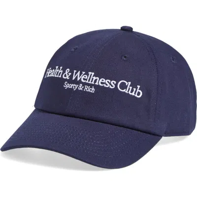 Sporty And Rich Sporty & Rich Health & Wellness Baseball Hat In Dark Navy