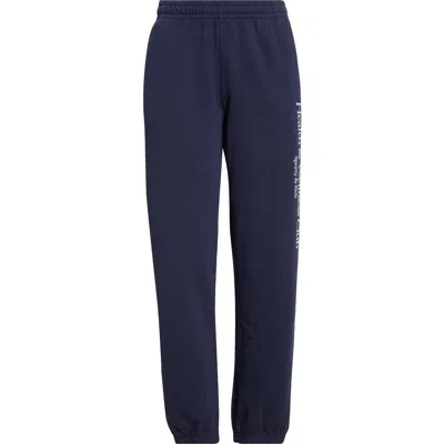 Sporty And Rich Sporty & Rich Health & Wellness Club Cotton Graphic Sweatpants In Dark Navy