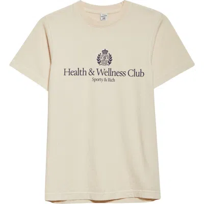 Sporty And Rich Sporty & Rich Health & Wellness Crest Graphic T-shirt In Light Beige