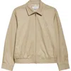 Sporty And Rich Sporty & Rich Health & Wellness Embroidered Crest Prep Jacket In Light Beige
