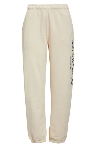 Sporty And Rich Sporty & Rich Health & Wellness Graphic Sweatpants In Light Beige