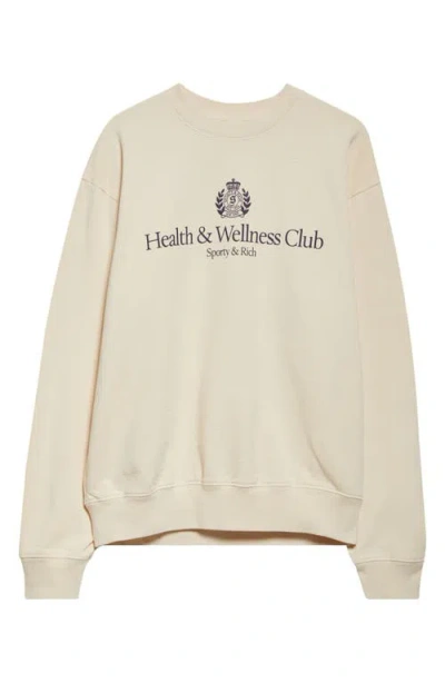 Sporty And Rich Sporty & Rich Health & Wellness Graphic Sweatshirt In Light Beige