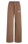 Sporty And Rich Oval Health Straight Leg Sweatpant In Chocolate