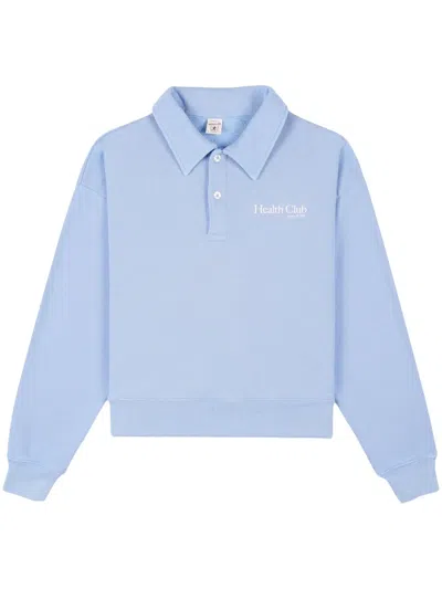 Sporty And Rich Health Club Cotton Polo In Blue