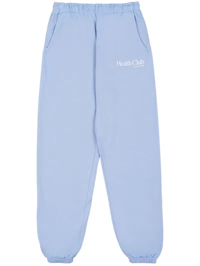 Sporty And Rich Health Club Cotton Track Pants In Blue
