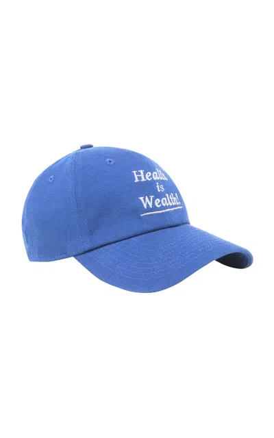 Sporty And Rich Health Is Wealth Cotton Baseball Cap In Blue