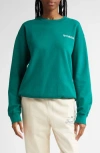 Sporty And Rich Sporty & Rich Health Is Wealth Cotton Crewneck Sweatshirt In Alpine