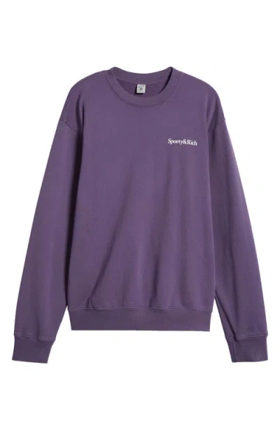 Sporty And Rich Sporty & Rich Health Is Wealth Cotton Crewneck Sweatshirt In Dusty Grape