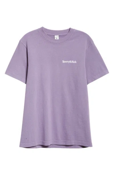 Sporty And Rich Sporty & Rich Health Is Wealth Cotton Graphic T-shirt In Dusty Grape