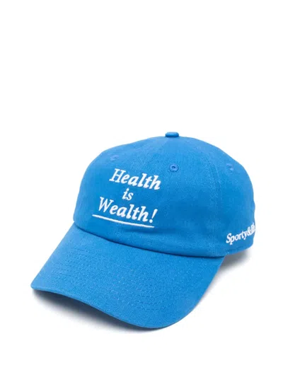 SPORTY AND RICH HEALTH IS WEALTH EMBROIDERED BASEBALL CAP