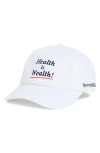 Sporty And Rich Sporty & Rich Health Is Wealth Embroidered Baseball Cap