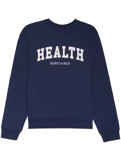 Sporty And Rich Health Ivy Logo-print Sweatshirt In Blue