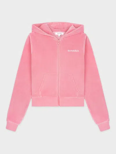 Sporty And Rich Health Ivy Zip-up Hoodie In Pink