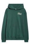 Sporty And Rich Sporty & Rich Health Script Oversize Cotton Fleece Graphic Hoodie In Forest