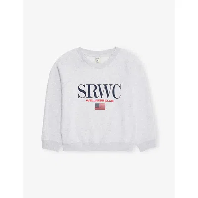 Sporty And Rich Kids' Heather Gray Nautical Crew-neck Cotton-blend Jump In Silver
