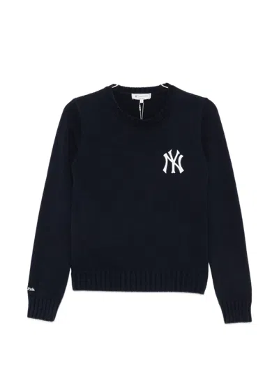 Sporty And Rich Heritage Yankees Embroidered Sweater In Blue