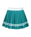 Sporty And Rich Vendome Script Pleated Skirt In Green
