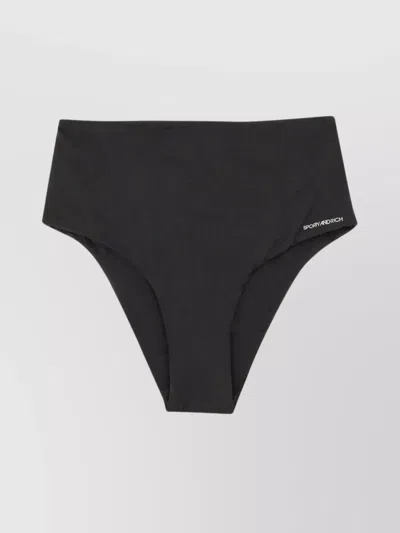 Sporty And Rich High-waisted Bikini Bottoms For A Stylish Look In Black