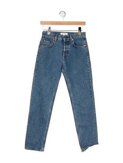 Pre-owned Sporty And Rich High-rise Straight Leg Jeans In Blue