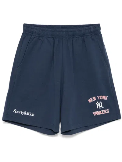 Sporty And Rich Home Run Track Shorts In Blue