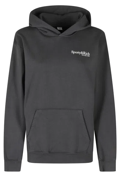 Sporty And Rich Hoodie With Brushed Interior And Contrasting Back Print