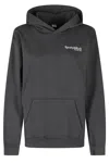 Sporty And Rich Hoodie With Brushed Interior And Contrasting Back Print In Black