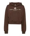 Sporty And Rich Womens Chocolate Brand-print Kangaroo-pocket Cotton-jersey Hoody In Brown