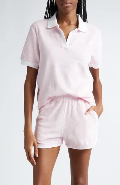 Sporty And Rich Sporty & Rich Hotel Du Cap Cotton Terry Polo In Eden Pink