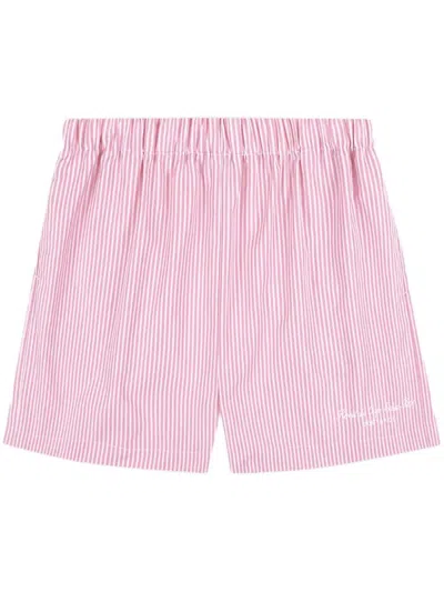 Sporty And Rich Hotel Du Cap Poplin Shorts In Pink