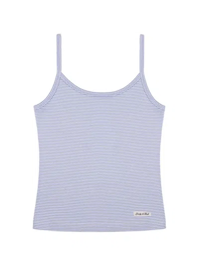 Sporty And Rich House Striped Tank Top In Blue