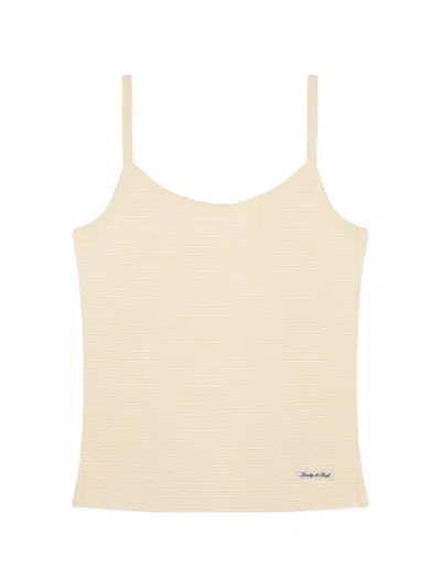 Sporty And Rich House Striped Tank Top In Neutral