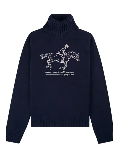 Sporty And Rich Illustration Turtleneck Sweater In Multi