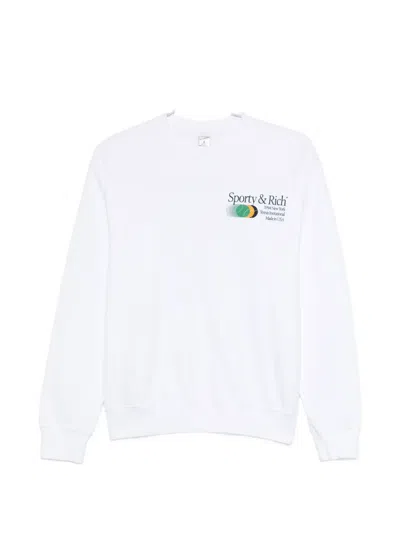 Sporty And Rich Invitational Cew-neck Sweatshirt In White