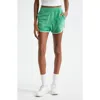Sporty And Rich Sporty & Rich Italic Logo Cotton Terry Shorts In Verde