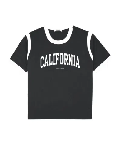 Sporty And Rich California-print Cotton T-shirt In Black