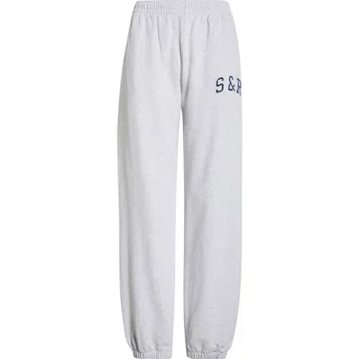 Sporty And Rich Sporty & Rich Ivy Cotton Fleece Sweatpants In Gray