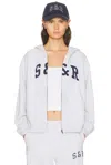 Sporty And Rich Ivy Zip Hoodie In Gray