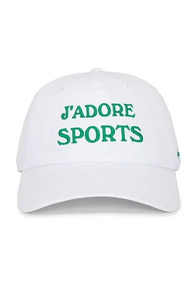 Sporty And Rich J'adore Hat In White & Kelly