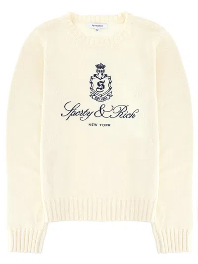 Sporty And Rich Sporty & Rich Unisex Logo Knit Sweater In Neutral