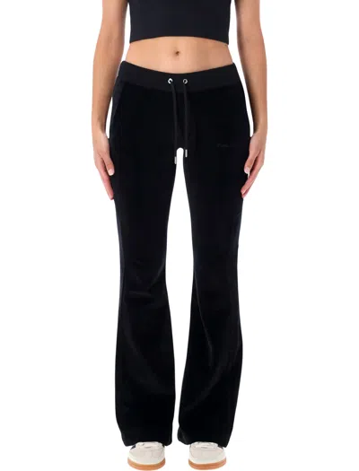 Sporty And Rich Womens Crystal-logo Flared Cotton Jogging Bottoms Black Xs
