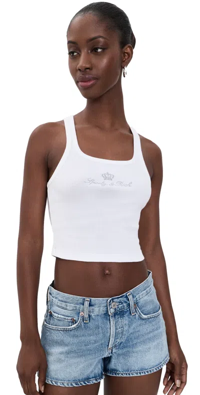 Sporty And Rich Juicy Crown Ribbed Tank White