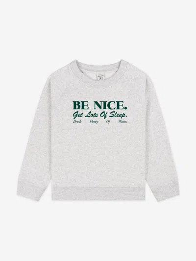 Sporty And Rich Sporty & Rich Kids Be Nice Sweatshirt In Gray