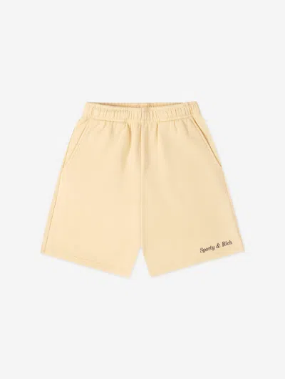 Sporty And Rich Sporty & Rich Kids Classic Logo Gym Shorts In Neutral