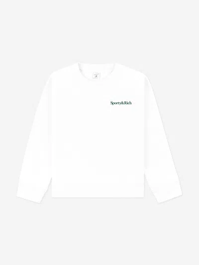 Sporty And Rich Sporty & Rich Kids Drink More Water Sweatshirt In White
